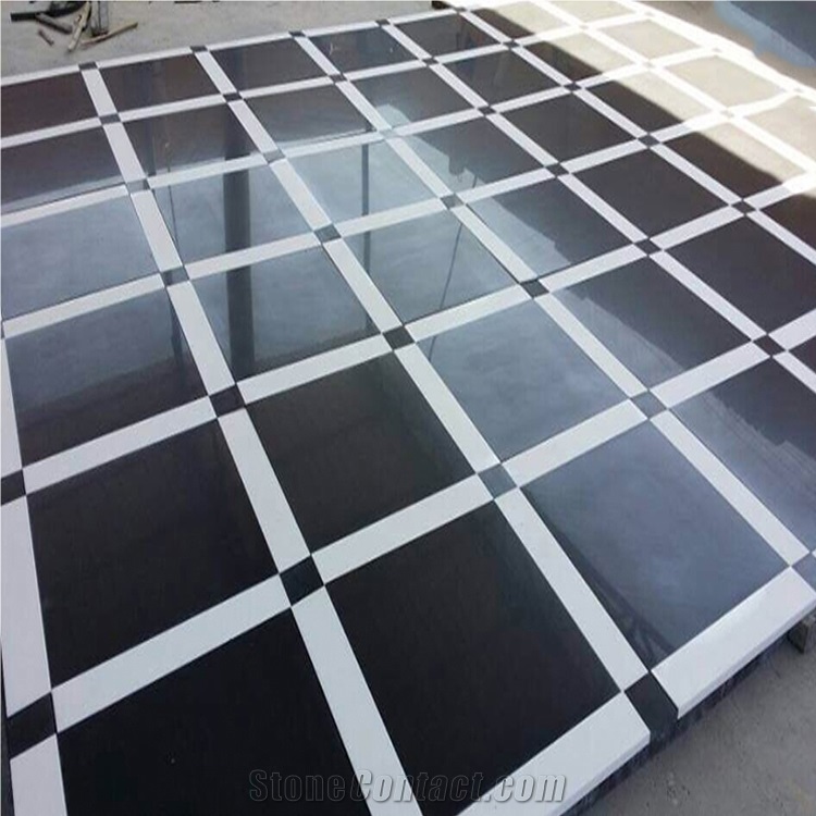 Black Color Tiles Polished Mongolia Black Granite