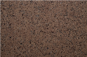 Brown Solid Quartz Surface Stone Slabs Msq1674