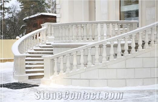 Carved Railing Limestone for Staircase