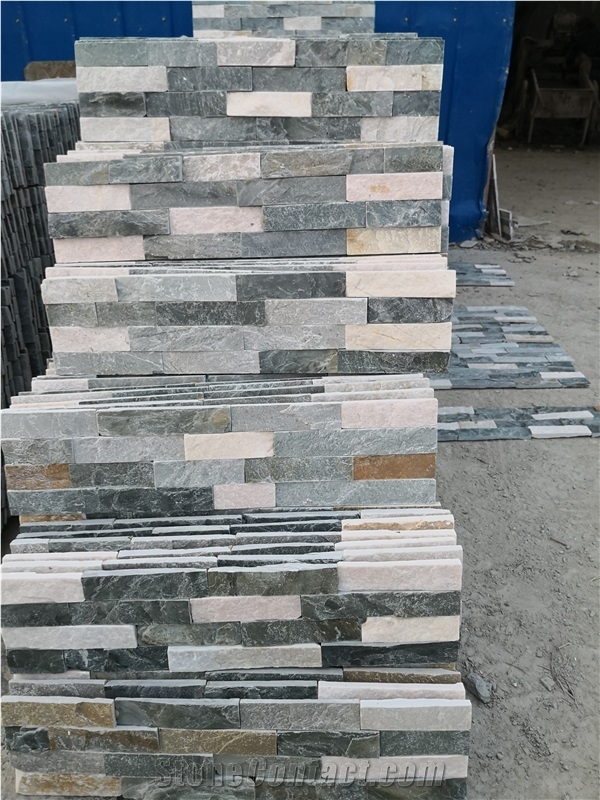 Chinese Cheap Gray Slate Ledge Stone Wall Decor