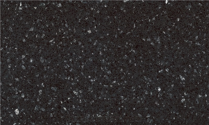 Engineered Black Quartz Stone Kitchen Slabs 5013