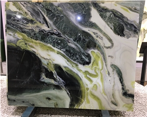 Green Landscape Marble Slabs for Floor and Wall