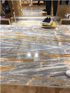 Italy Fior Di Pesco Blue Marble Flooring Tiles