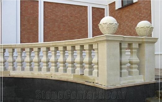 Natural Limestone Carved Staircase Rails
