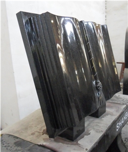 Polished Black Color Book Style Monument