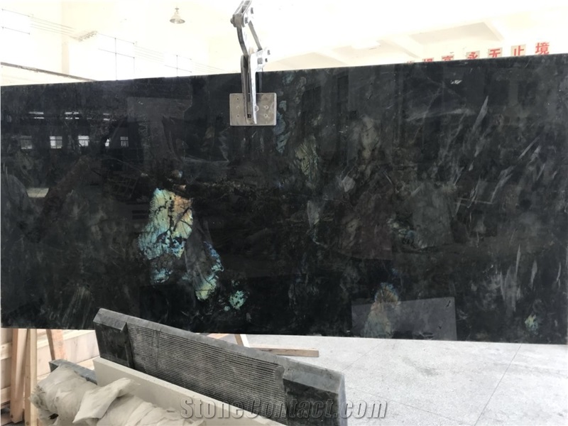 Polished Labradorite Blue Granite
