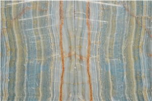 Polished Onice Blue Wood Onyx Wall Cladding Tiles