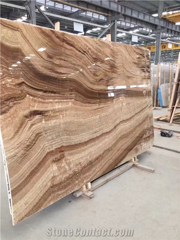 Polished Teak Wood Marble Slabs for Walling Tiles