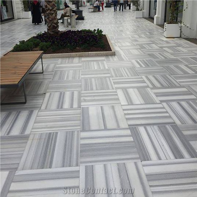 Polished Tureky Eqvator White Marble Flooring Tile
