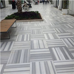 Polished Turkey Eqvator White Marble Flooring Tile