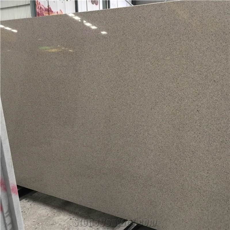 Polished White Ice Quartz Stone Flooring Tile 1504