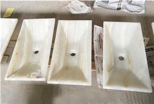 White Onyx Bathroom Rectangle Wash Sinks Basins