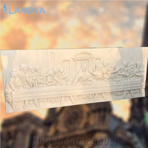 Last Supper Bas Relief Carving Hanging Decor
