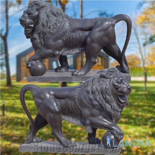 Lion Statue Driveway Guardian Lions Sculpture