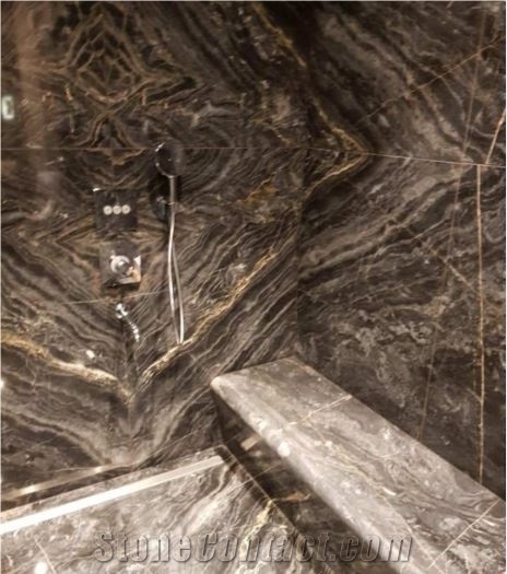 Dark River Marble Bathroom Design