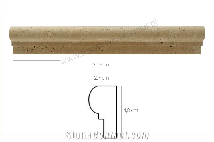 Travertine Ivory Ogee 1 Moulding 4,8cm X 30,5cm