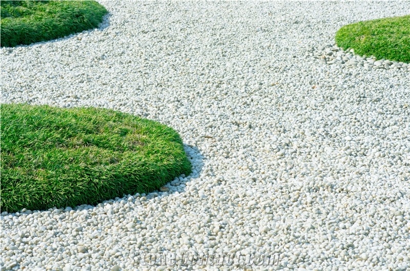 Decorative Pebble Stones For Garden Of White Marble From Spain Stonecontact Com - Large White Decorative Garden Stones