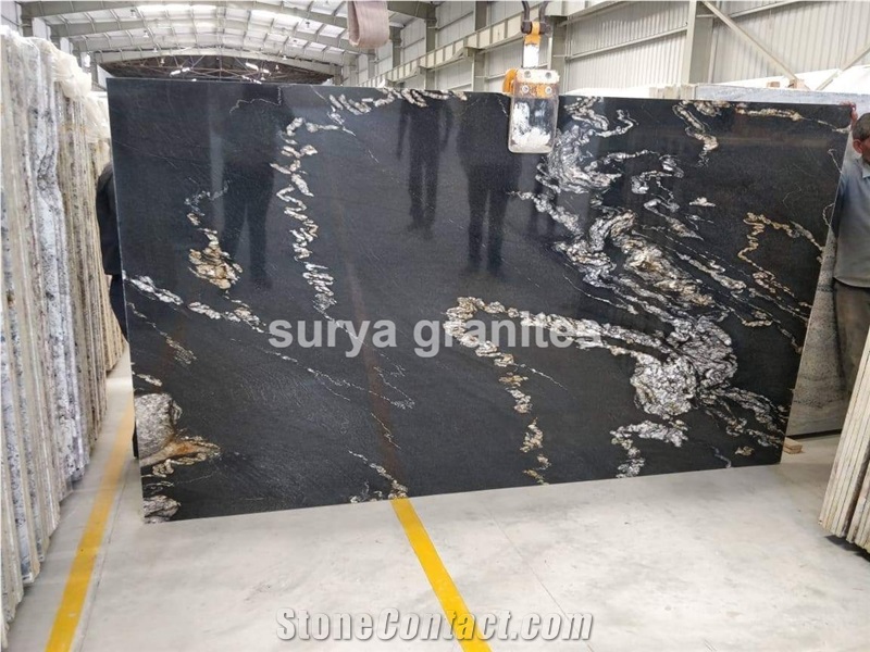 Alaska Black Granite Slabs