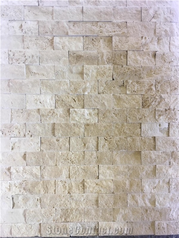 Classic Ivory Travertine Ledge Stone Wall Cladding Panels