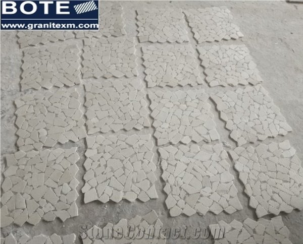 Beige Tumbled Chipped Pebble Stlye Mosaic Tiles