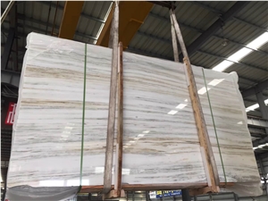 Royal White Wooden Marble Slabs