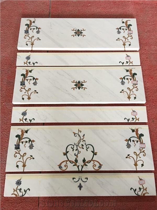 Beautiful Medallion Natural Marble Stair Treads
