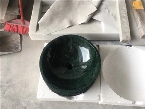 India Green Marble Bathroom Round Wash Basins