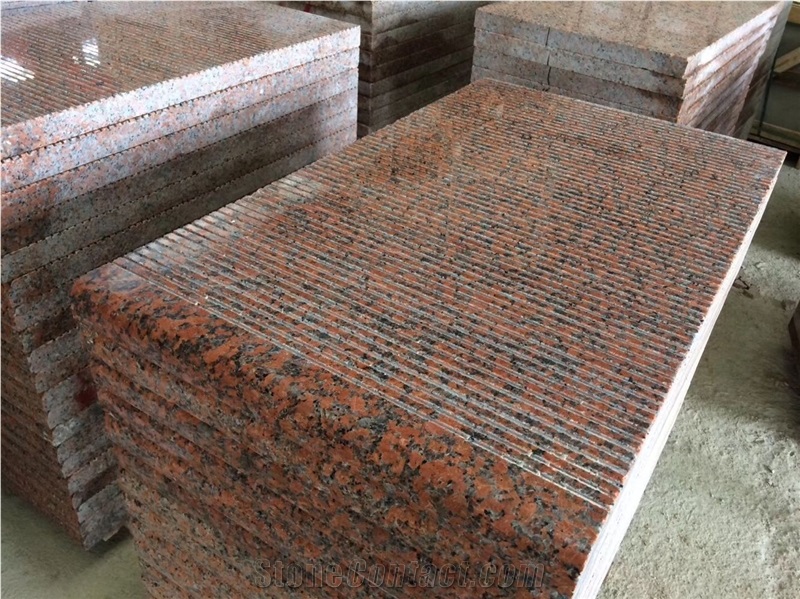 Maple Red Granite Cladding Flower Water Groove