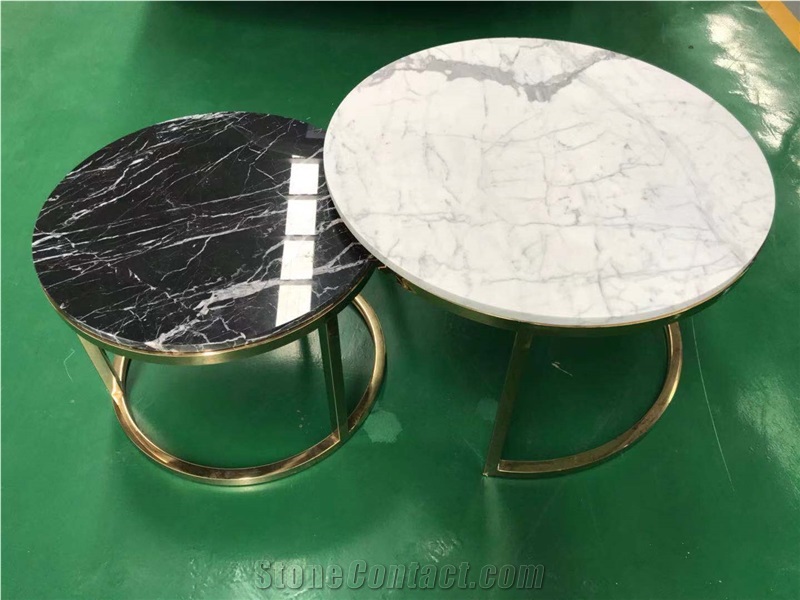 Marble Round Coffee Tables Statuario Cafe Tables