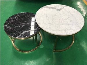 Marble Round Coffee Tables Statuario Cafe Tables