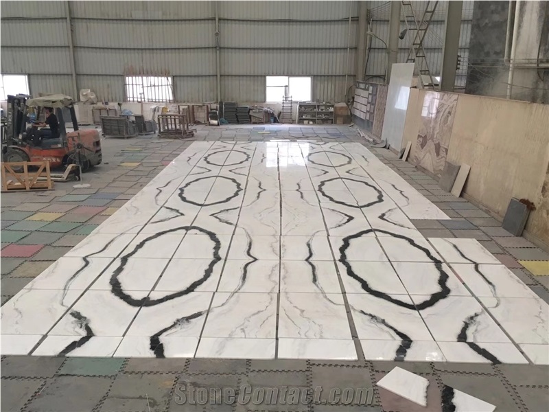 Panda White Marble Kitchen Top Flooring Table Tile