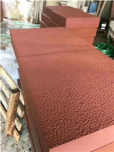 Red Sandstone Bush Hammered Tile Walling Cladding