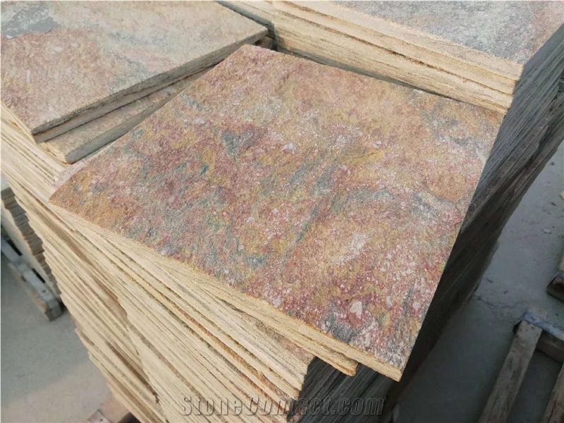 Rustic Multicolor Slate Tile Walling Cladding Floo