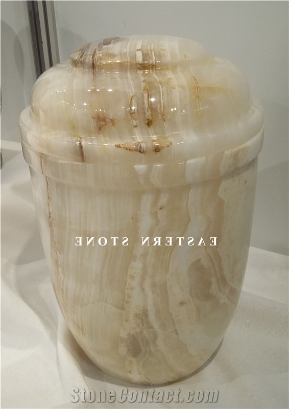 Black Zebra Marble Decorative Ash Urn, Cremation Urn Keepsake