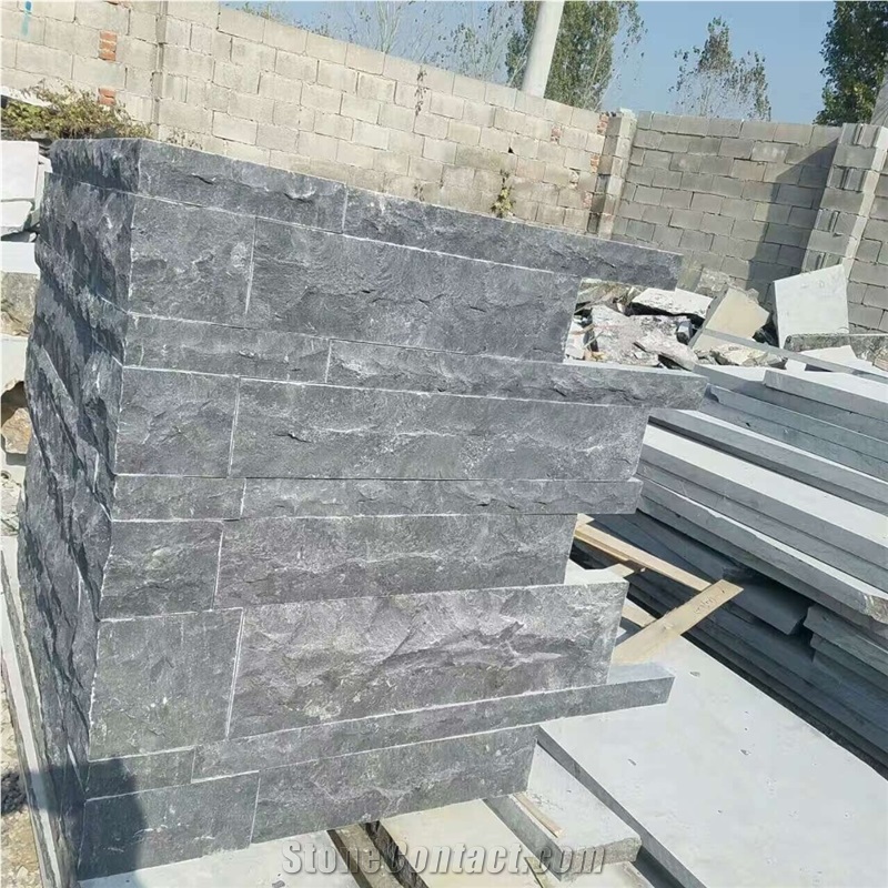 China Blue Limestone Natural Split Wall Tiles Out