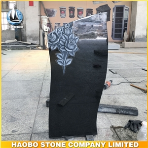 Granite Headstone Flower Gravestone Tombstone
