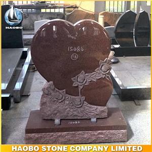 Heart Shaped Headstone Flower Gravestone Monument