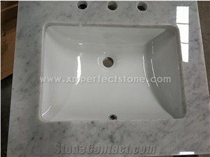 Bianco Carrara Marble Kitchen Countertop
