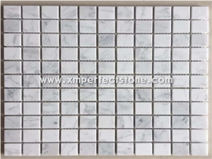 Herringbone(315x345x10mm) Carrara White Marble Mosaic