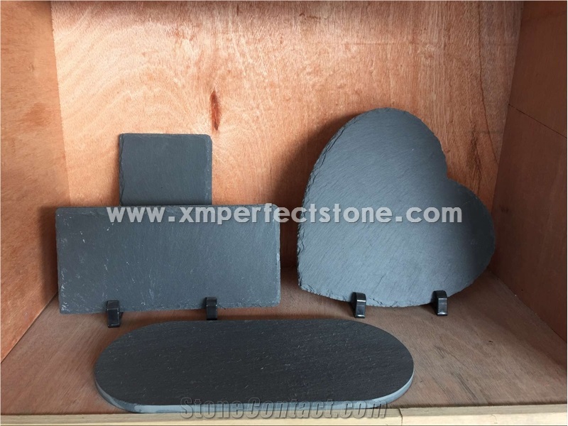 Wholesale Rectangle Black Slate Plate Stone Plate