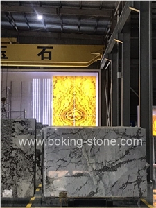 Agate Yellow Onyx Backlit Slabs Feature Wall