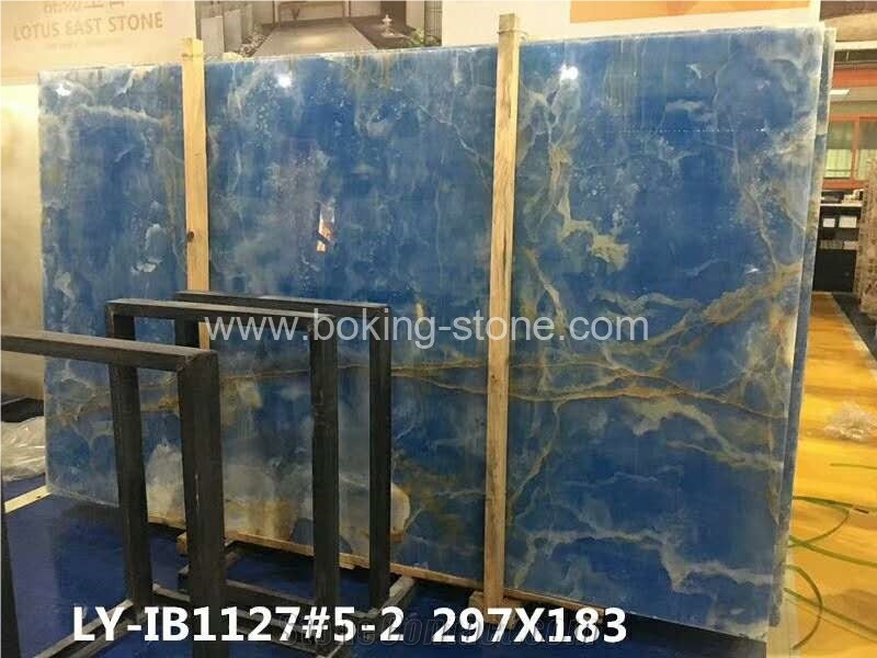 Blue Onyx Backlit Walling Tiles Bookmtach Shade