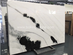 China Cheap Panda White Marble Bookmatch Walling