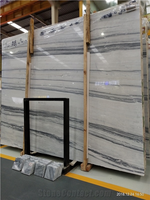 Snow Grey Wooden Marble Wall Cladding Panel
