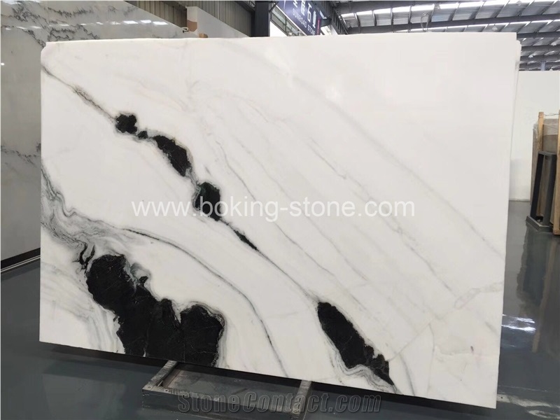 White Panda Marble Cut to Size Tiles