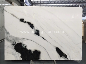 White Panda Marble Cut to Size Tiles