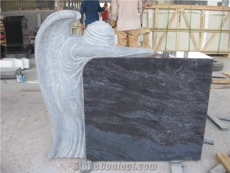 Bahama Blue Monument with Angel Sculpted