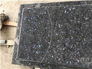 Blue Pearl Granite Headstone Tombstone with Kerbs