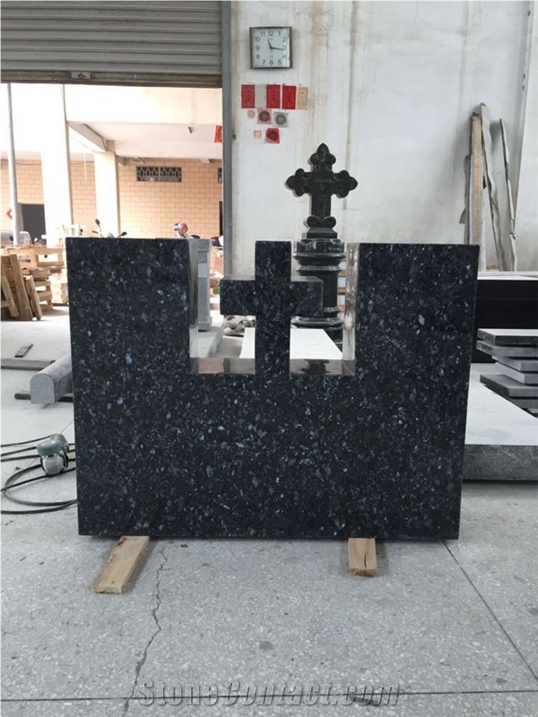 Confetti Black Cross Shape Granite Monument