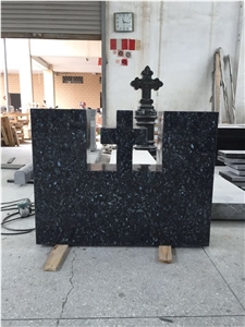 Confetti Black Cross Shape Granite Monument